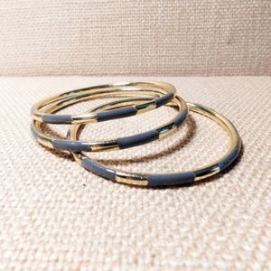 Grey Enamel and Gold Plate 3 Bangles for FALL